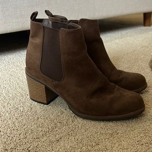 Brown heel booties